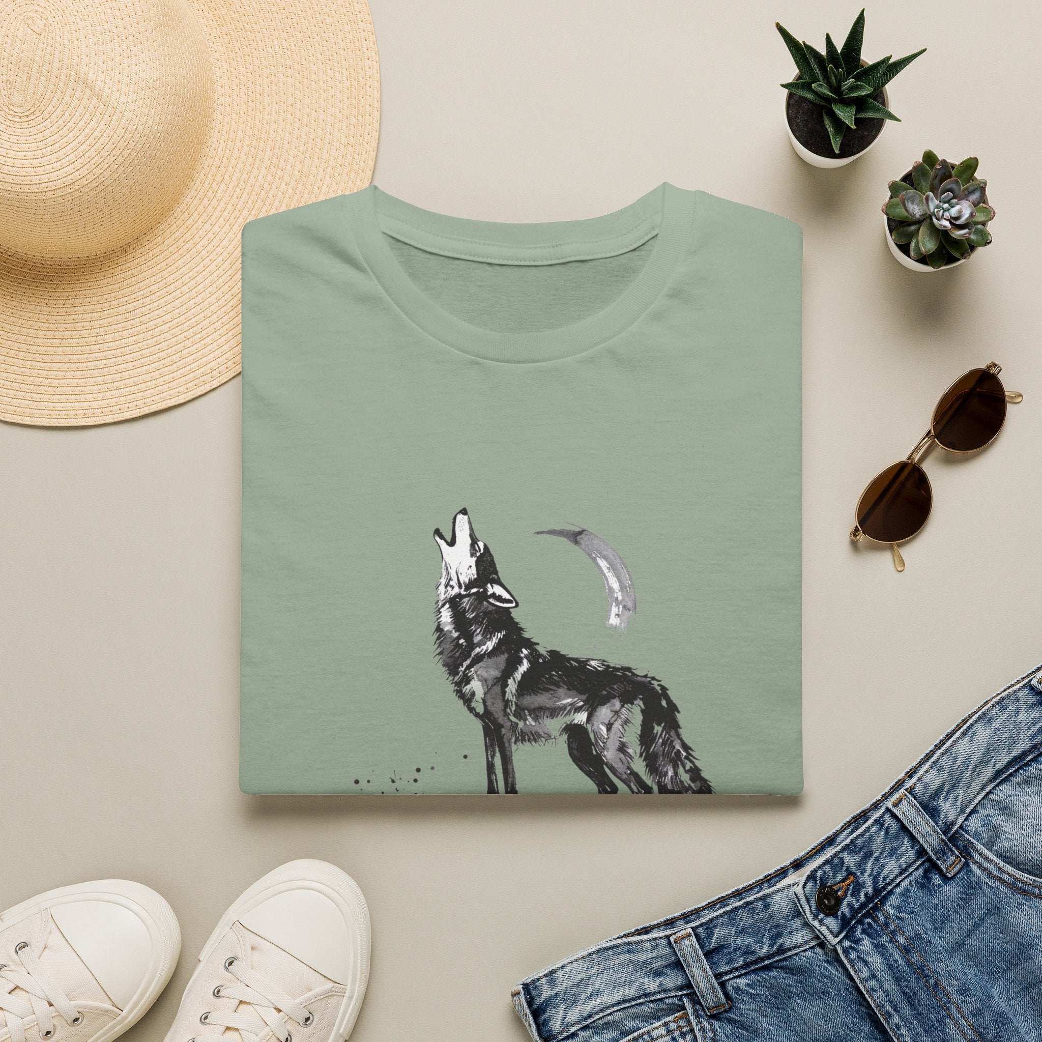 Howling Wolf Graphic T-Shirt — Moon & Wolf Artwork
