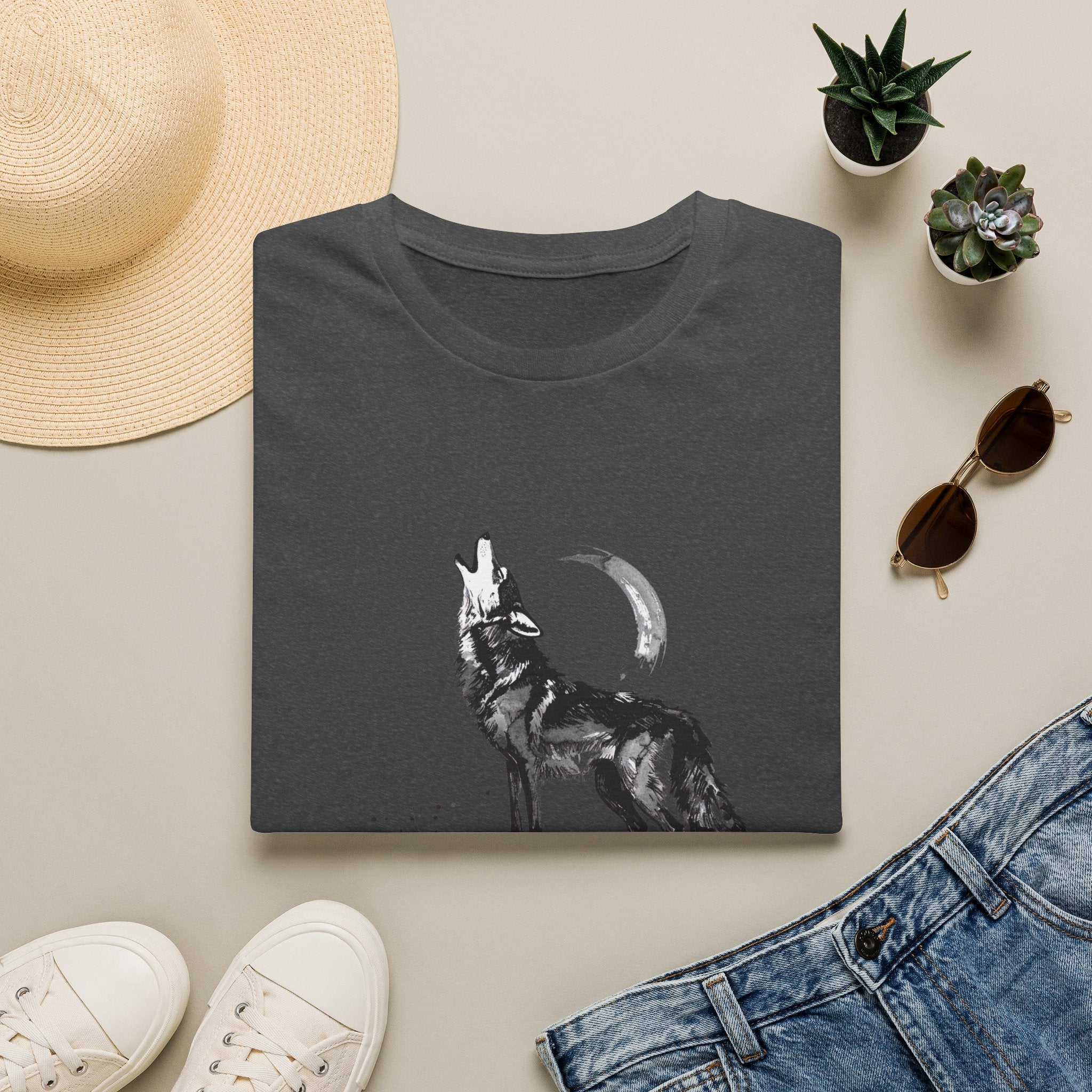 Howling Wolf Graphic T-Shirt — Moon & Wolf Artwork