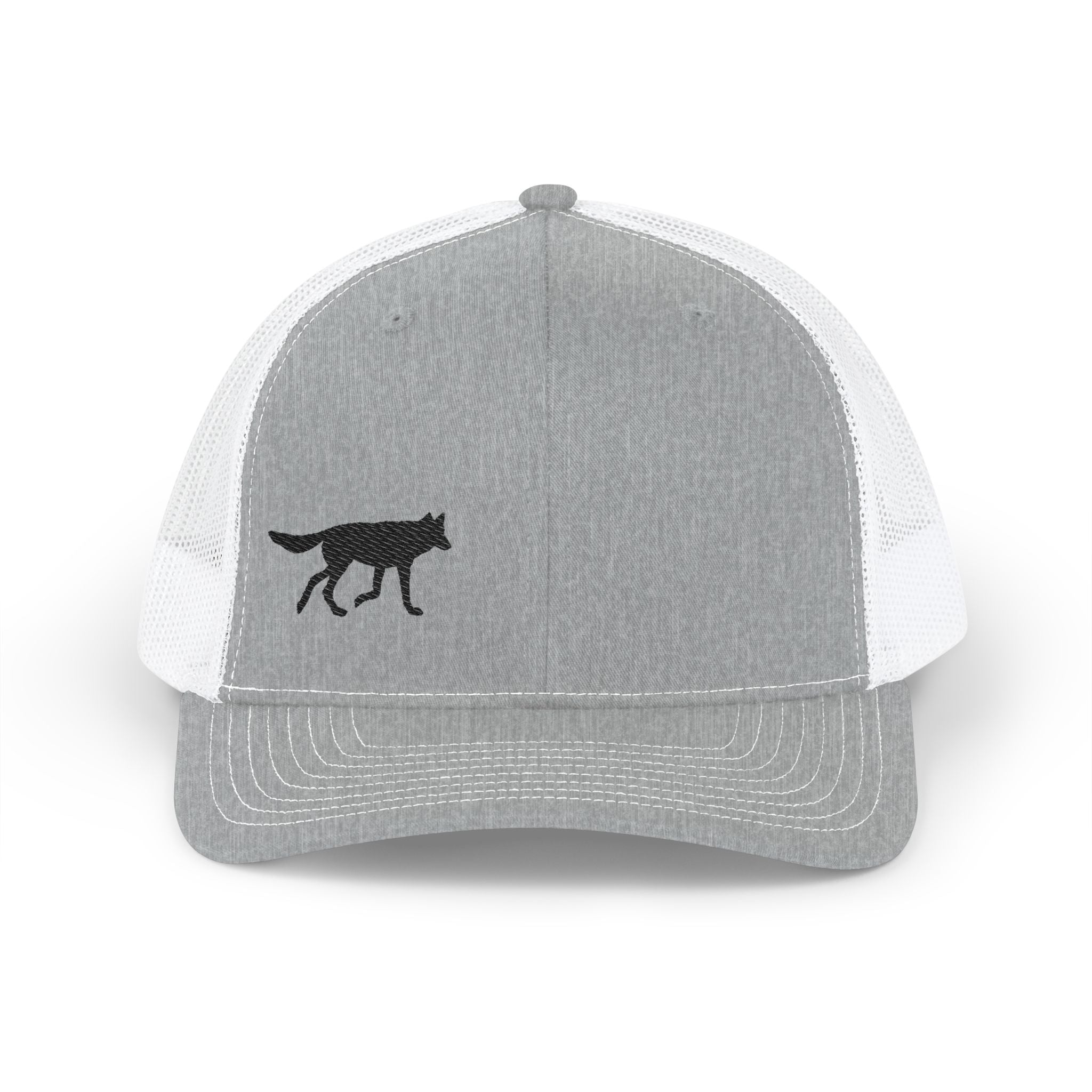 Wolf Silhouette Trucker Cap - Minimal Embroidered Snapback Hat
