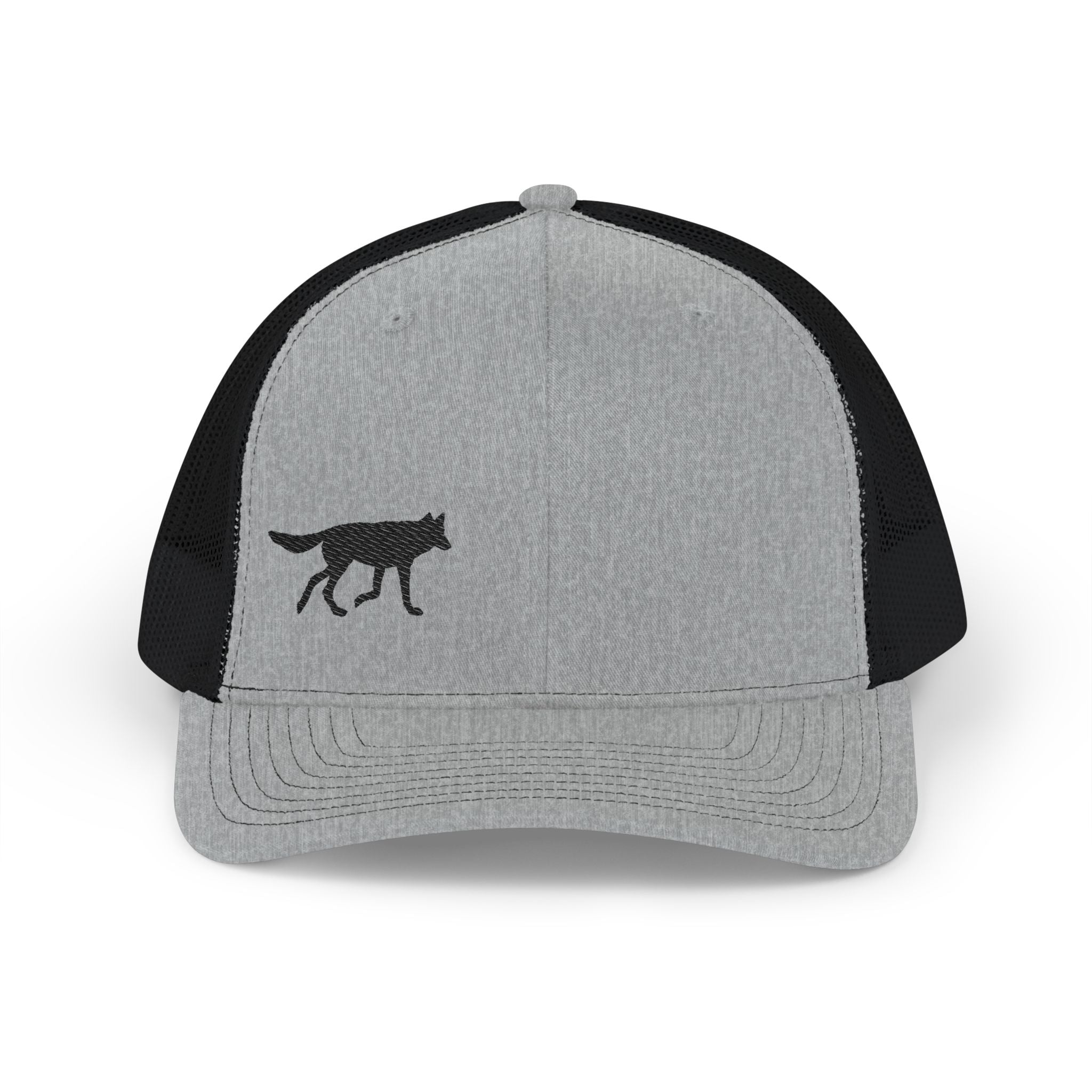 Wolf Silhouette Trucker Cap - Minimal Embroidered Snapback Hat
