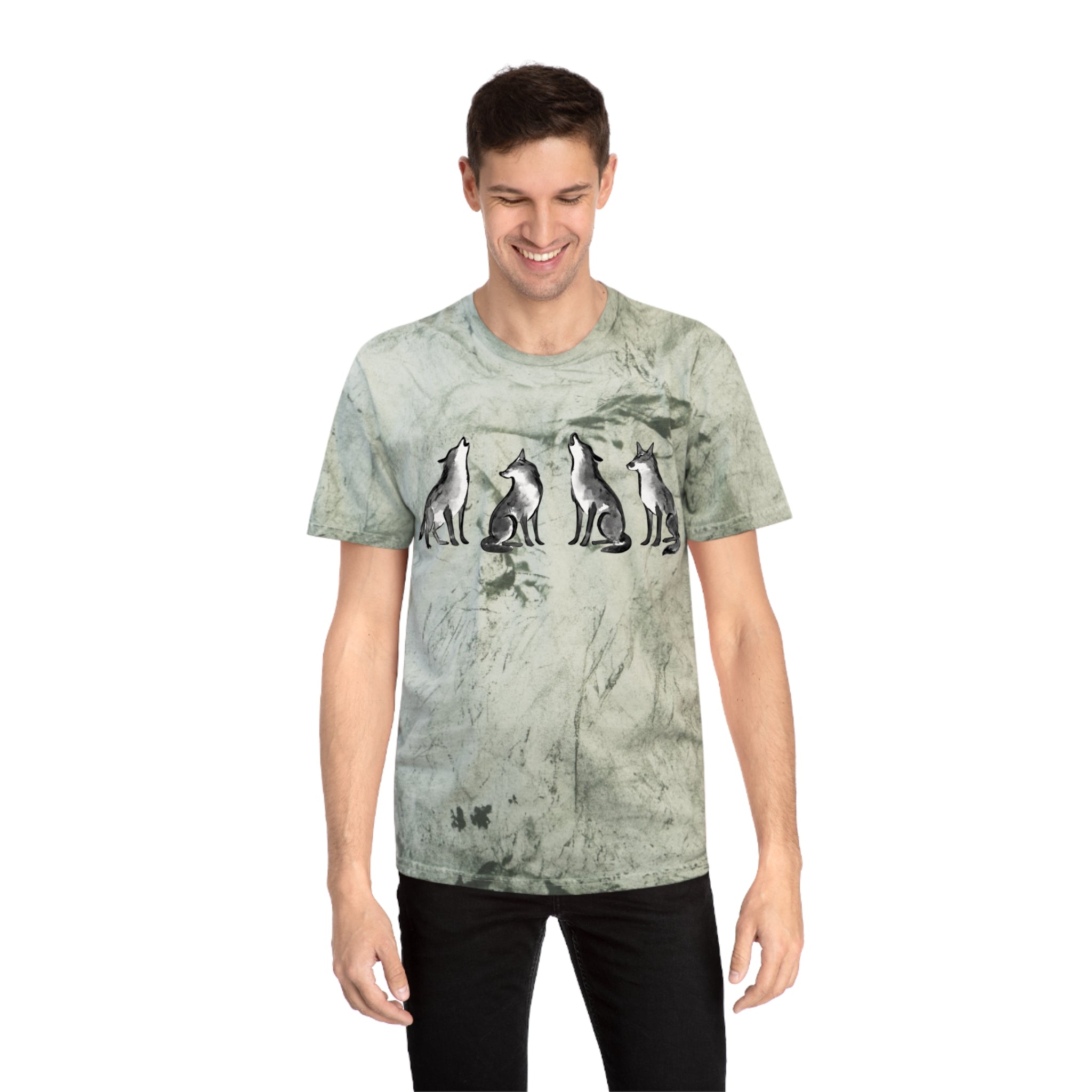 Howling Wolf Graphic T‑Shirt – Rustic Wolf Tracker Tee