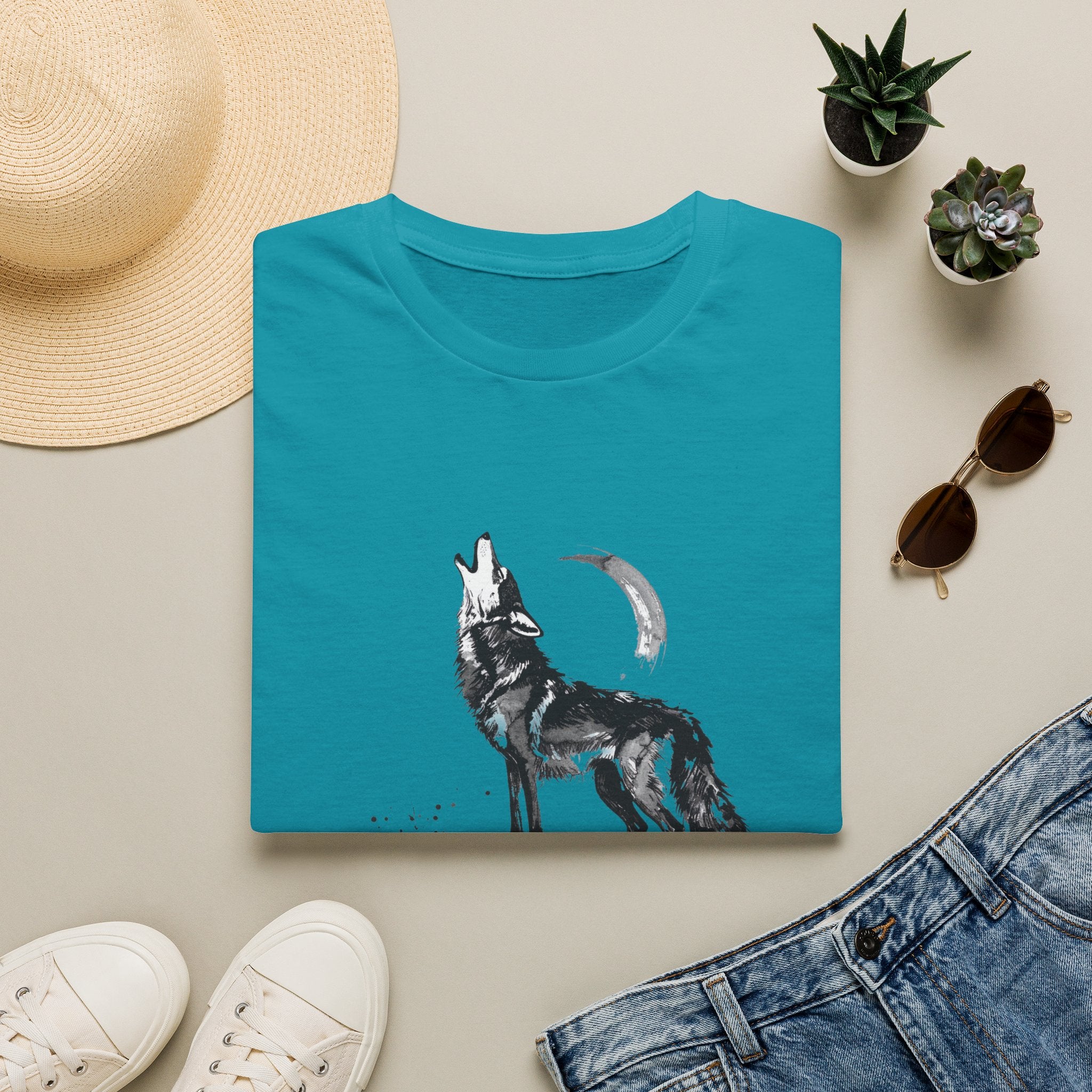 Howling Wolf Graphic T-Shirt — Moon & Wolf Artwork
