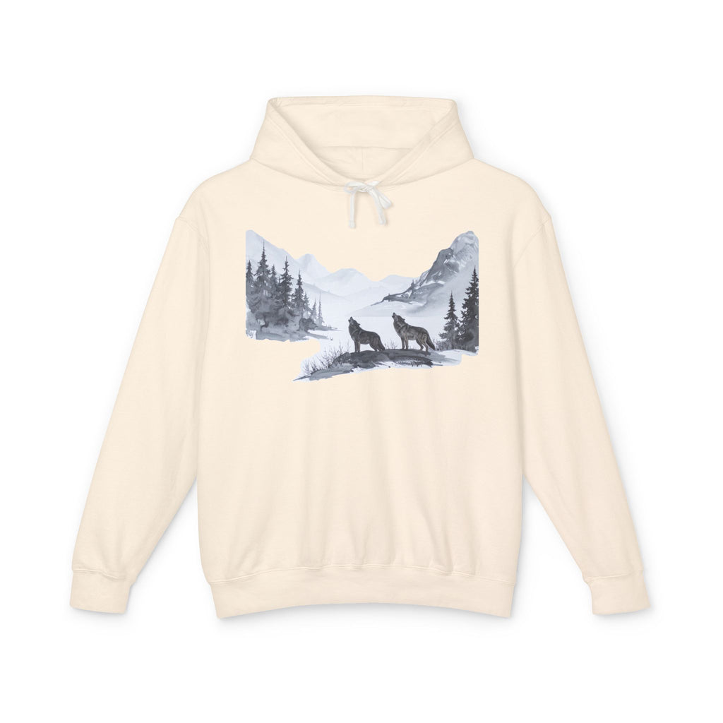 Wolf Mountain Hoodie — Yellowstone Wolf Tracker Scenic Graphic Hooded Sweatshirt