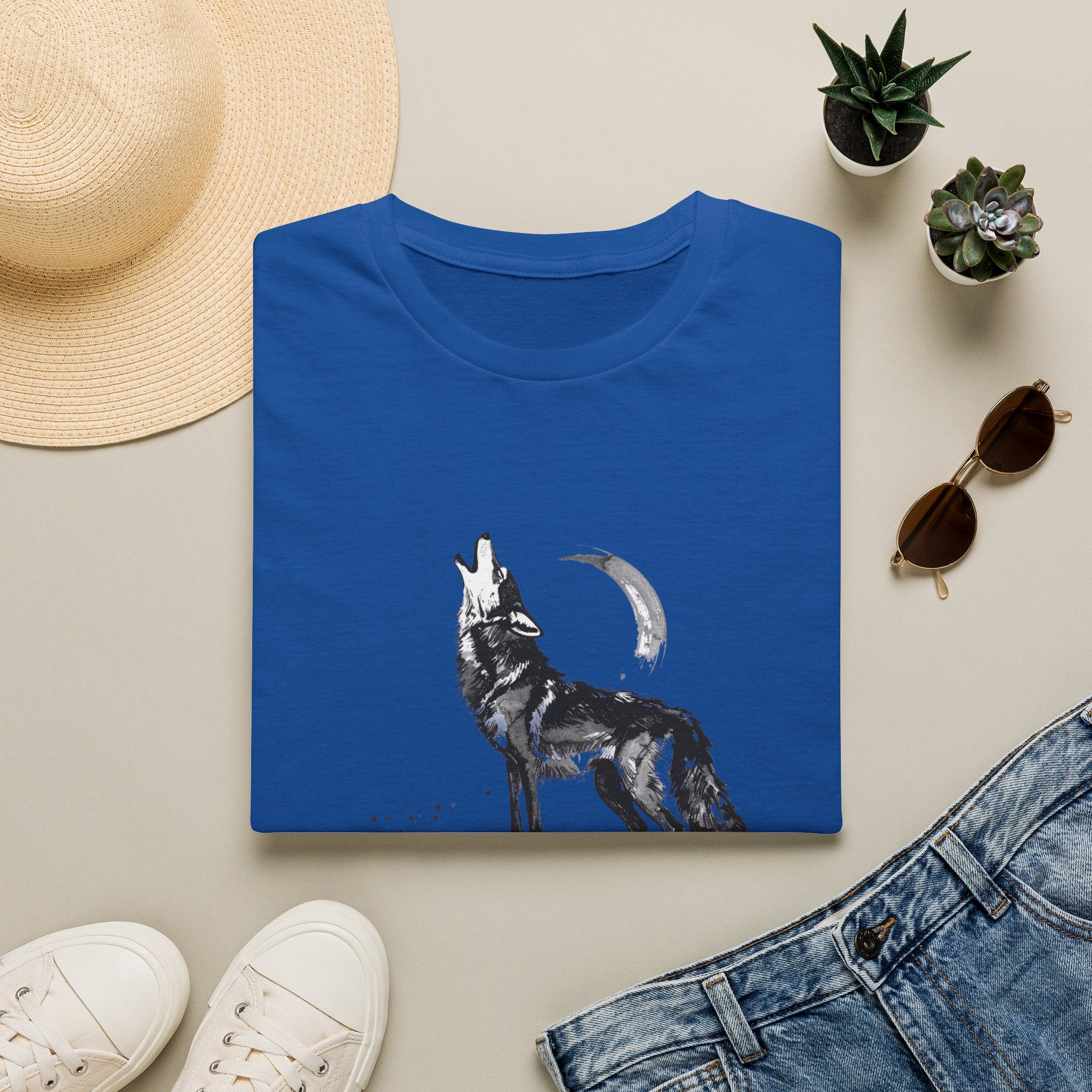 Howling Wolf Graphic T-Shirt — Moon & Wolf Artwork