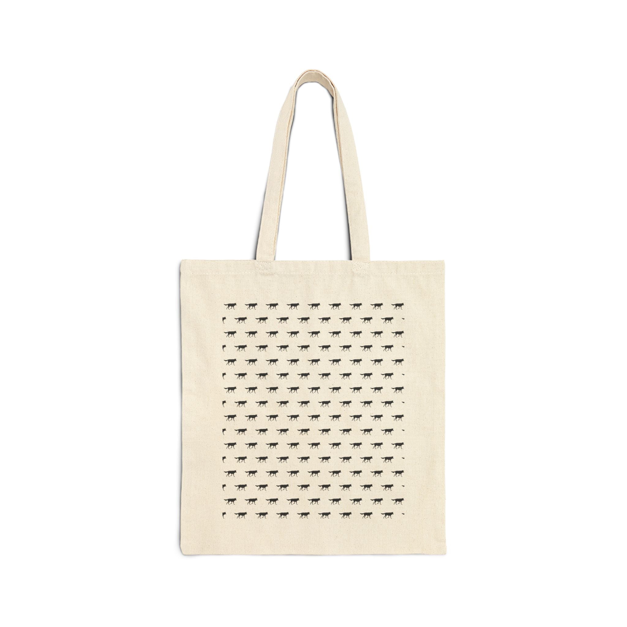 Yellowstone Wolf Tracker Cotton Tote — Wildlife Illustration Canvas Bag