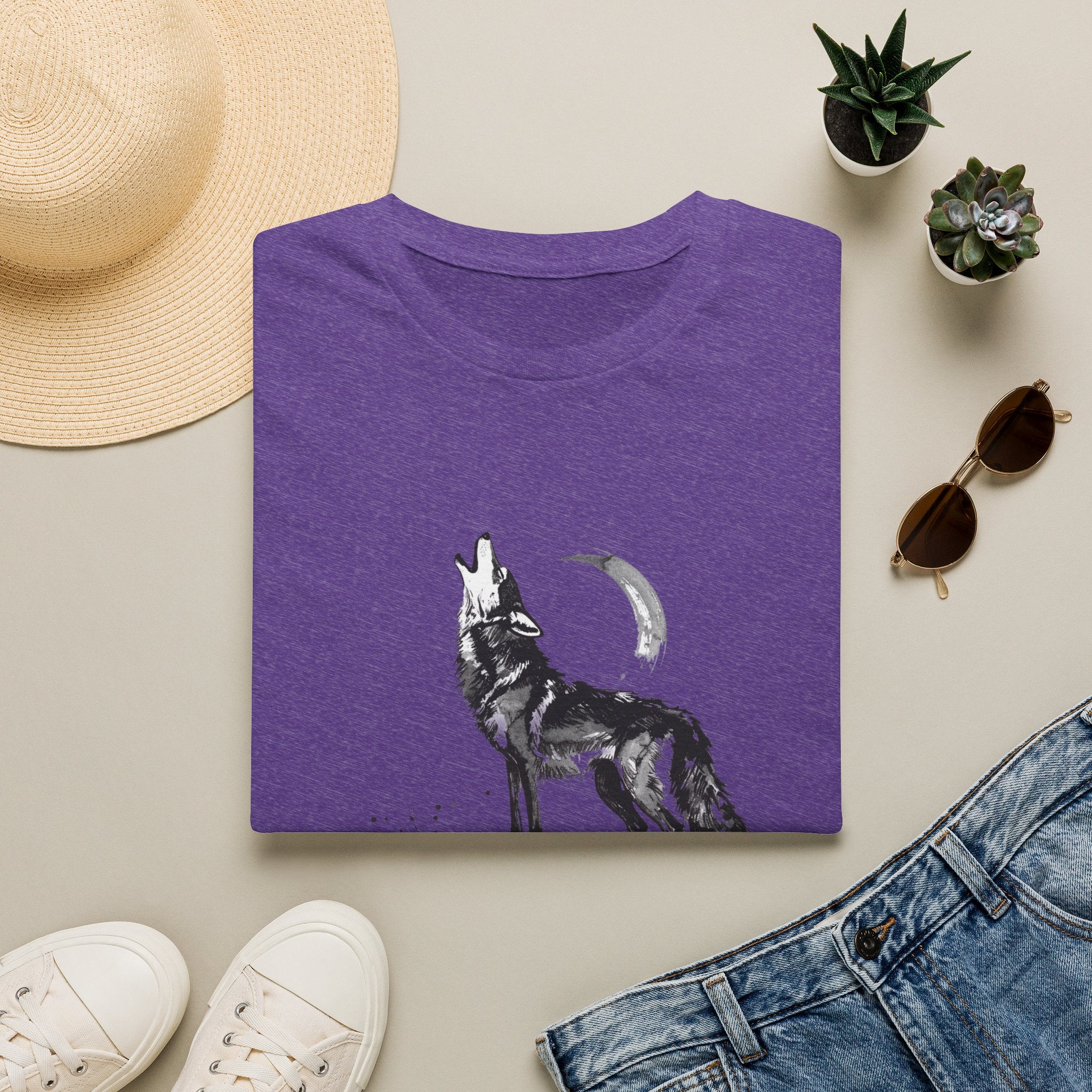 Howling Wolf Graphic T-Shirt — Moon & Wolf Artwork